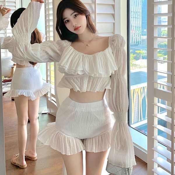 

women's tracksuits sweet 2 piece set women crop super-short shirts blouse + elastic waist shorts sets fashion pant suits two, Gray