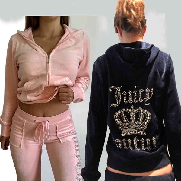 

women's two piece pants pink velour suit spring/fall brand velvet fabric tracksuits hoodies women track suit hoodies and sportswear ul3, White
