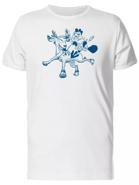

Chicken Riding Reindeer Men's Tee -Image by Shutterstock, White;black