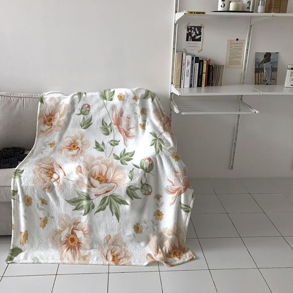 

leisure blankets poppy flower leaves fresh home textiles sofas children's bedroom for travel special throw blanket warm flannel