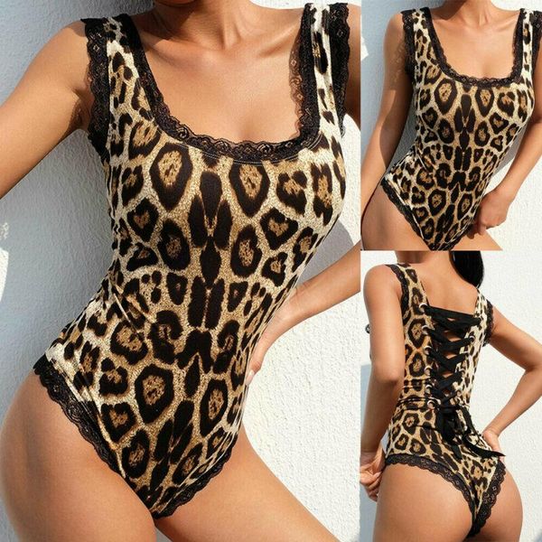 

short romper jumpsuit bodycon strap lace leotard sleeveless women stretch leopard lady bodysuit beachwear women's jumpsuits & rompe, Black;white