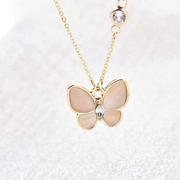 

chains polishing surface portable butterfly shaped casual necklaces creative gifts, Silver