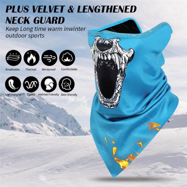 

cycling caps & masks winter warm halloween animal bandana outdoor face cover mask covering bandanas men women polyster costume scarf, Black