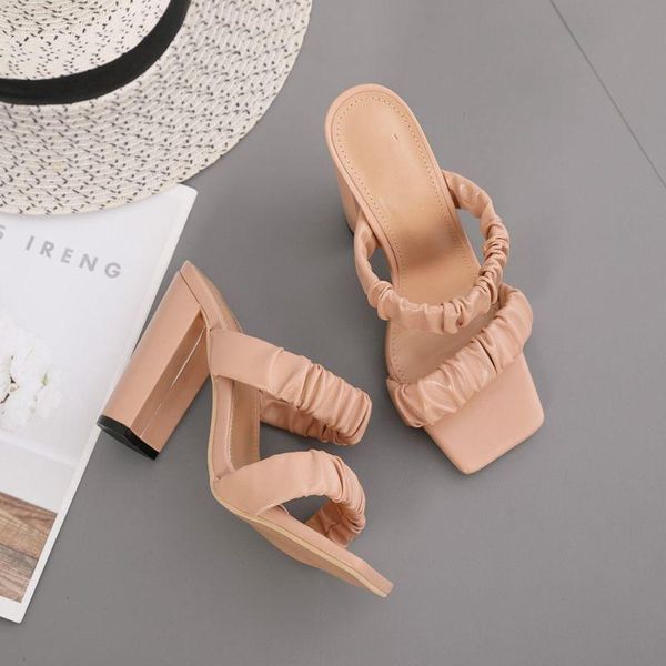 

sandals high heels women's slippers white 42, Black