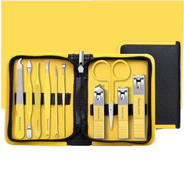 

nail art kits qmake set yellow manicure suit 3 pcs clipper for professional stainless steel tools kit cutter