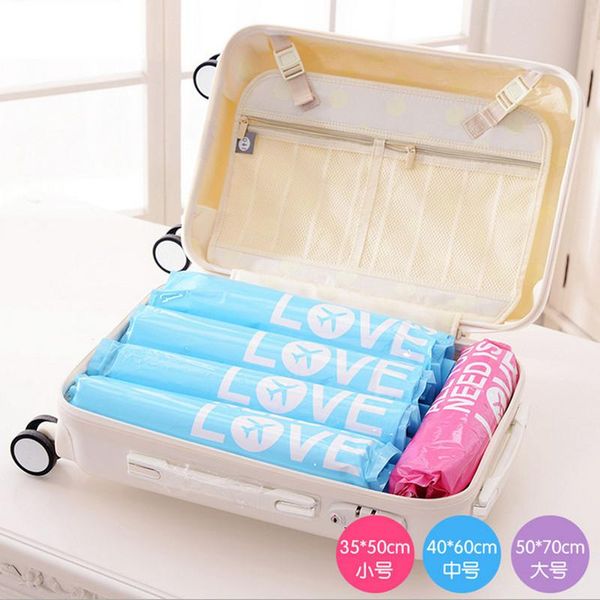

storage bags clothes compression hand rolling clothing plastic vacuum bag travel space saver for luggage