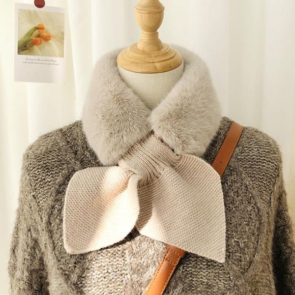 

scarves 2021 fashion winter lady scarf lovely thicken snood faux villus outerwear warm, Blue;gray