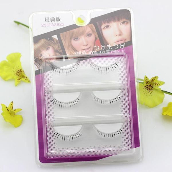 

200set 3pair/set 3d natural cross false eyelashes mink hair eye lashes black tools fashion1