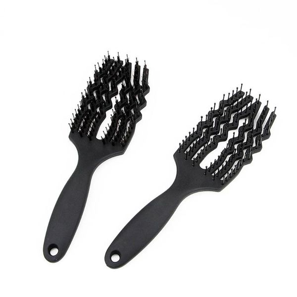 

hair brushes paddle hollow out wet dry detangling scalp massage comb for long short thick thin curly straight wavy hairs, Silver
