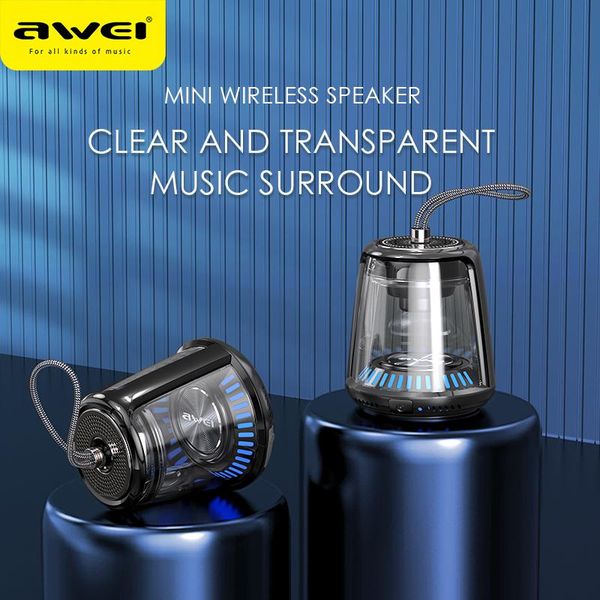 

mini speakers awei y666 led waterproof outdoor bluetooth speaker portable transparent stereo bass clean sound