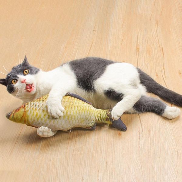 

cat toys electric pet toy usb charging realistic flopping fish wiggle with catnip for biting chewing kicking