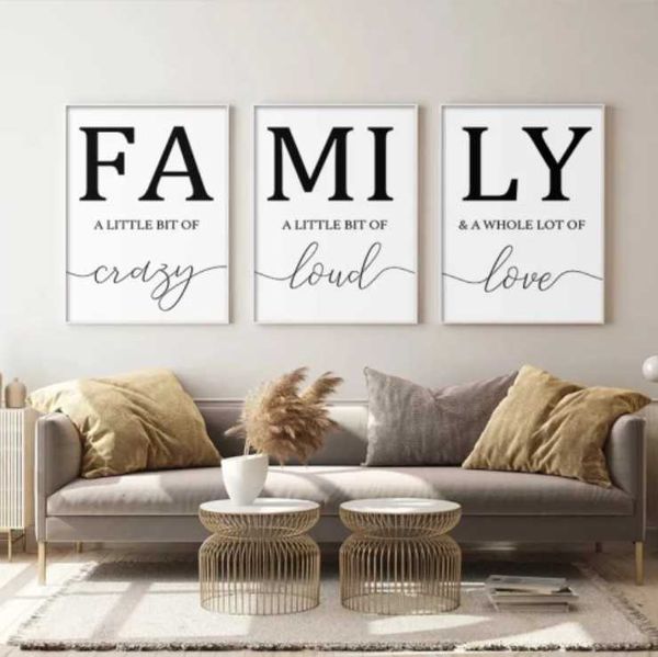 

paintings nordic minimalist posters and prints family sign wall art picture letter quote love home decor for living room bedroom