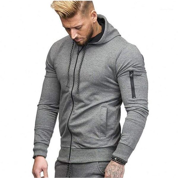 

men's hoodies & sweatshirts 2021 spring and autumn sports men sweatshirt long sleeve streetwear zipper mobile phone pocket casual male, Black