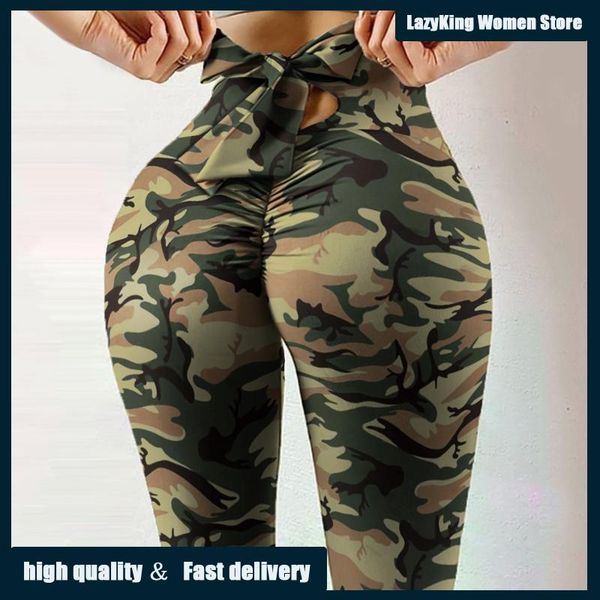 

women's leggings women high waist fitness camouflage peach hip bubble bulegging push up gym sport leggins workout jeggings, Black