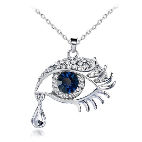 

european and american trend high-end spatio-temporal charm of the eye set rhinestone necklace accessories pendant necklaces, Silver