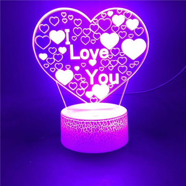 

3d illusion led night light touch switch nightlight usb i love you lamp color changing decoration present for mother's day