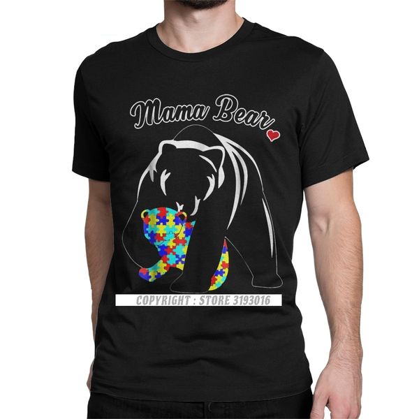 

ccccsportMama Bear Autism Awareness Love Plain T Shirts Autismo Autistic Funny Tee Shirt Crew Neck Leisure 3D Tshirts Custom, Brown