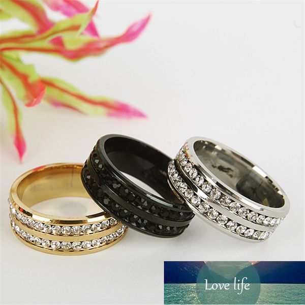 

titanium stainless steel rings for women slash double line of cz fashion jewelry wholesale valentine's day gifts factory price expert d, Silver