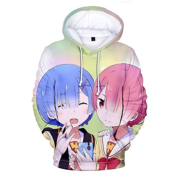

retro girlfriend anime loose edition men's print cover visual live show special price round sweater fresh style, Black