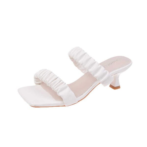 

summer fashion design weave women sandals transparent strange middle heels ladies sandals open toe shoes size 35-39 210611, Black