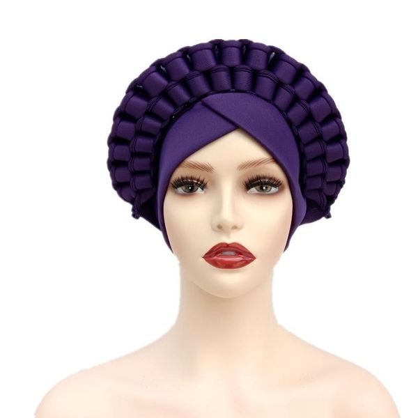 

ethnic clothing african headtie fashion style women solid color caps hats, Red