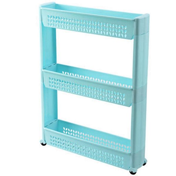 

bathroom shelves 1/pc gap storage shelf kitchen rack slim slide tower movable assemble plastic wheels space 3 layers