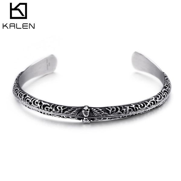 

bangles bracelet karun fashion jewelry personalized skeleton korean teng pattern open, Black
