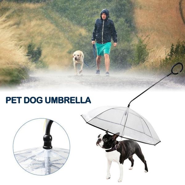 

dog car seat covers c-shaped handle transparent pet umbrella with leashes necklaces pe rain walking tow rope dogs lead small cat