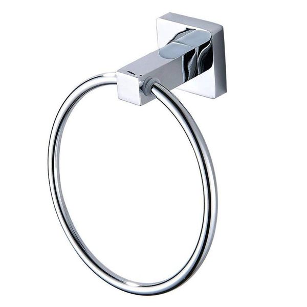 

bath towel ring holder wall mounted square shower hanging for counterbathroom lavatory chrome finish- rings