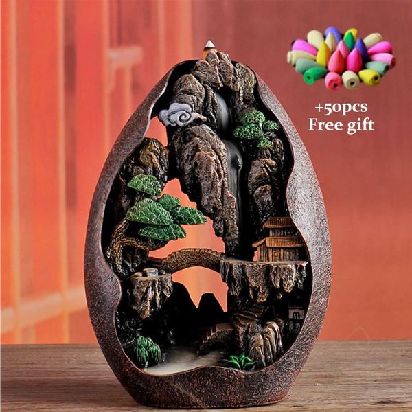 

fragrance lamps home incense burner backflow holder with 50 cones candle holders decor gifts