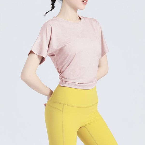 

yoga outfit optimal loose breathable quick dry short sleeve back shirts for women's gym running fitness workout sports top