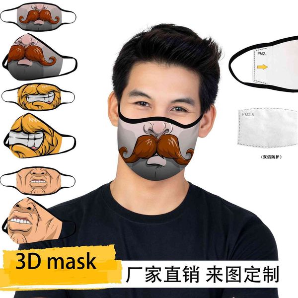 

high-quality masks 2021 new 3d digital printing clown funny protective mask for men and women