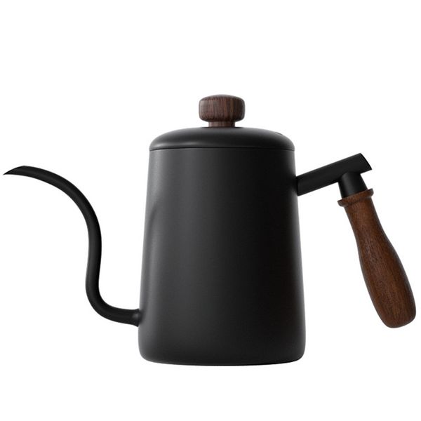 Gotejamento kettle 600ml café cafezinho não-vara de alimentos grau de aço inoxidável gooseneck gotejamento kettle cisne pescoço fino boca 210408