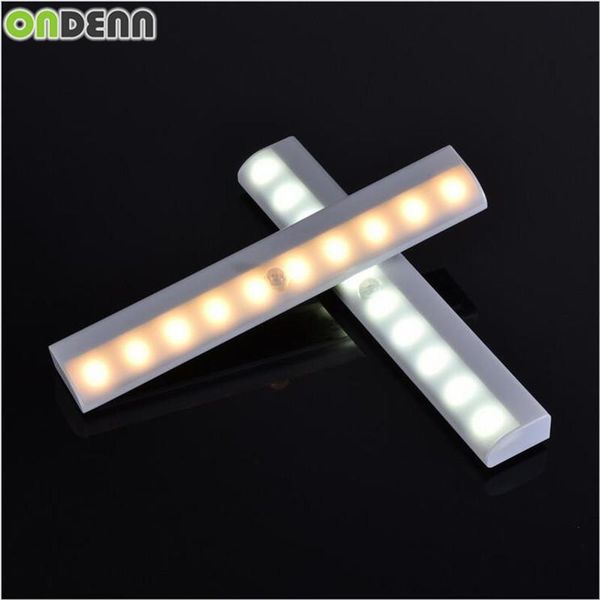 

bulbs 10led automatic night light wireless motion sensor cupboard battery operated led strip white 6pcs/lot