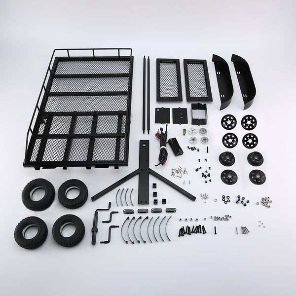 

trailer car heavy-duty cargo carrier metal kit for 110 traxxas hsp redcat rc4wd tamiya axial scx10 d90 hpi rc crawler car diy