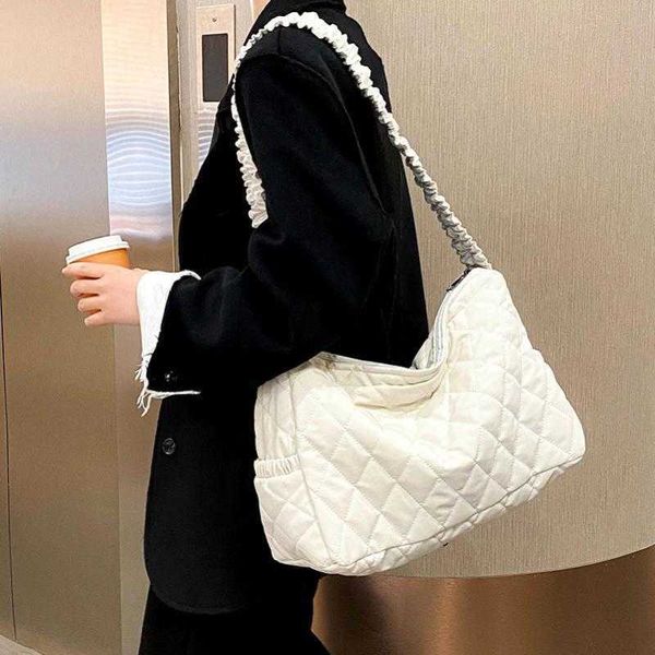 

designer luxury bag high capacity beautiful folds design female big nylon crossbody over the shoulder ba women's leather handbag