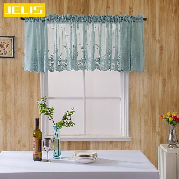

lace wave short tulle half curtains for living room white floating sheer valance kitchen cabinet door cafe window drapes curtain &
