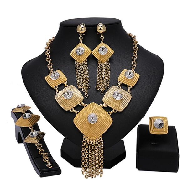 

earrings & necklace right exquisite noble gold designer jewelry set woman wedding accessories 2021 fashion african beads, Silver