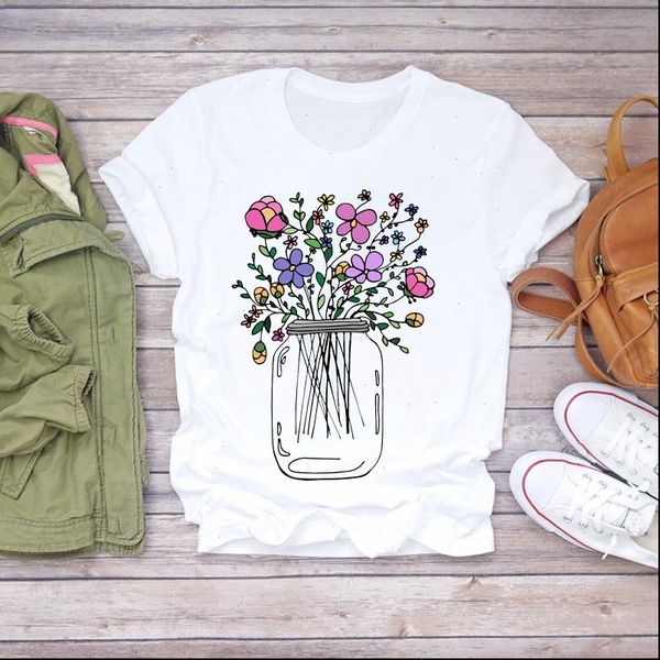 

women womens t shirt floral flower elegant beach fashion cute summer ladies shirts graphic female tee, White