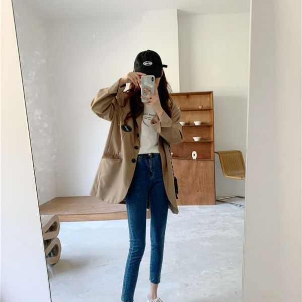 

high-waist split spandex stretchable 2021 will see women's brim pants, Blue