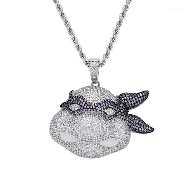 

cartoon characters pendant necklace cubic zirconia iced out necklace fashion hip hop jewelry mens gift1, Silver