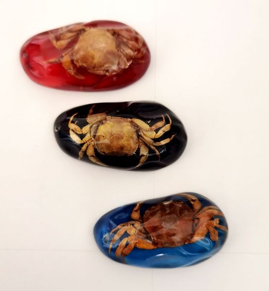 

12 pcs real crab insect big size fashion mixed colorful color keychain, Slivery;golden