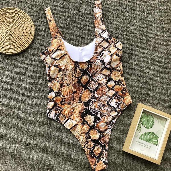 

one-piece suits women snake pattern swimsuit slim fit fast dry breathable monokini for summer mc889
