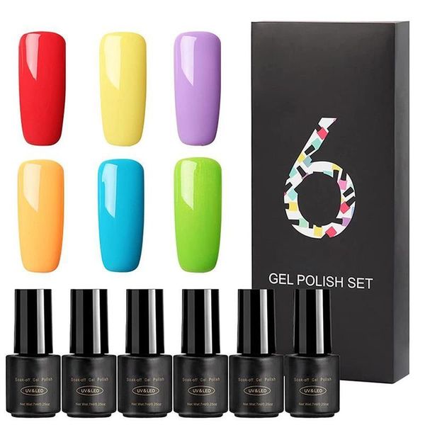 

nail art kits 6-color gel polish set diy glue potherapy uv led beginner tool
