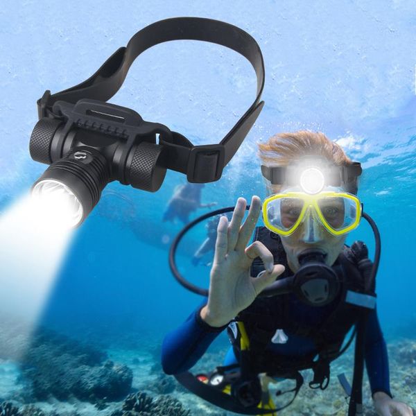 

diving headlamp underwater 100m xm-l2 led scuba diver headlight waterproof ipx8 hunting torch+18650+charger headlamps