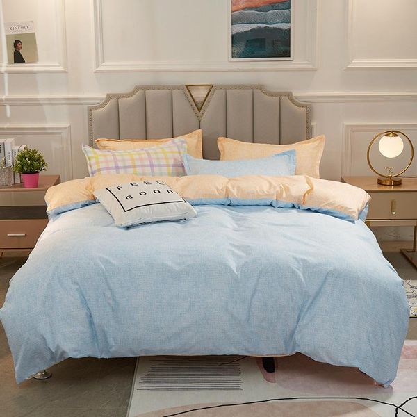 

bedding sets fashion high grade pure color matching bed sheet 3/4pcs aloe polyester fiber a/b double-sided pattern oceania