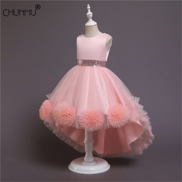 

baby clothes printing elegant kids birthday party toddler children wedding evening dress for girls 210331, Red;yellow
