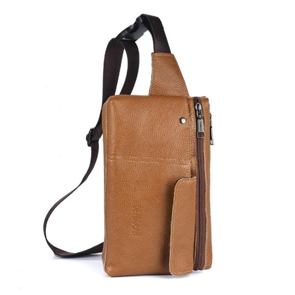

fashion men genuine leather waist bag multi-pocket and multiple zipper belt adjustable fanny pack shopping phone bags
