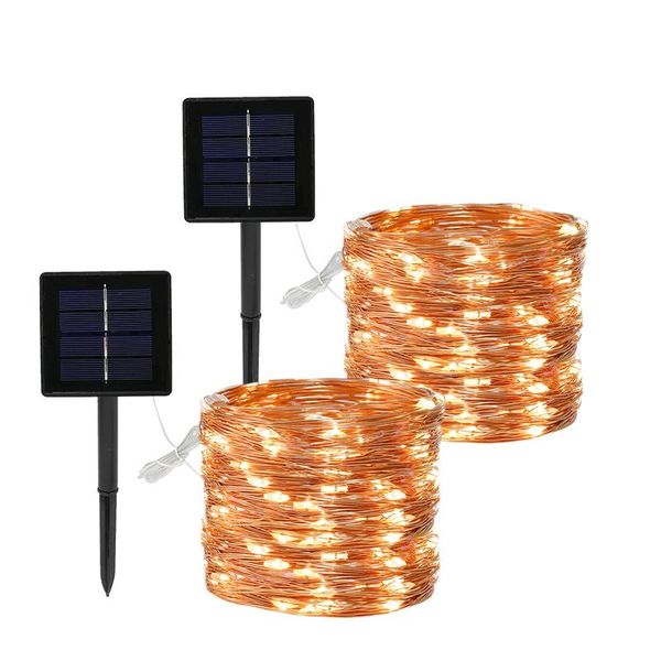 

christmas decorations solar led copper wire light string for home noel decor navidad year 2022