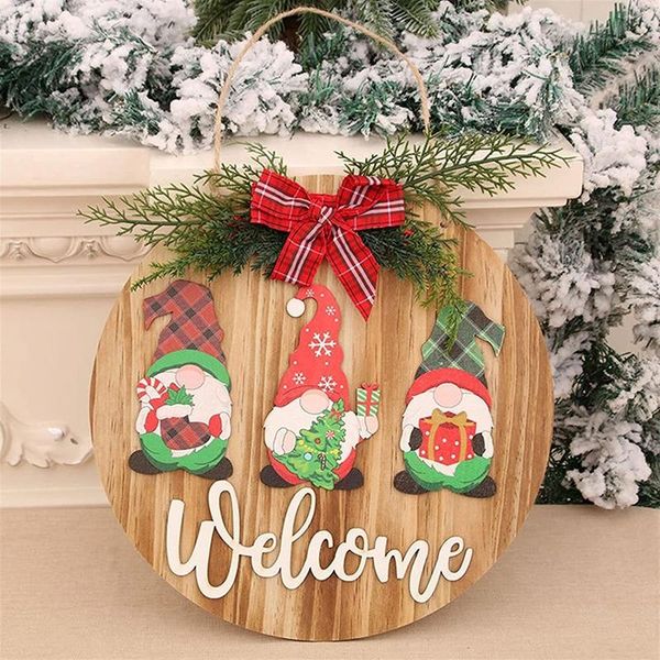

decorative flowers & wreaths wooden welcome faceless dwarf door sign accessories home wall hanging ornament card garden decor